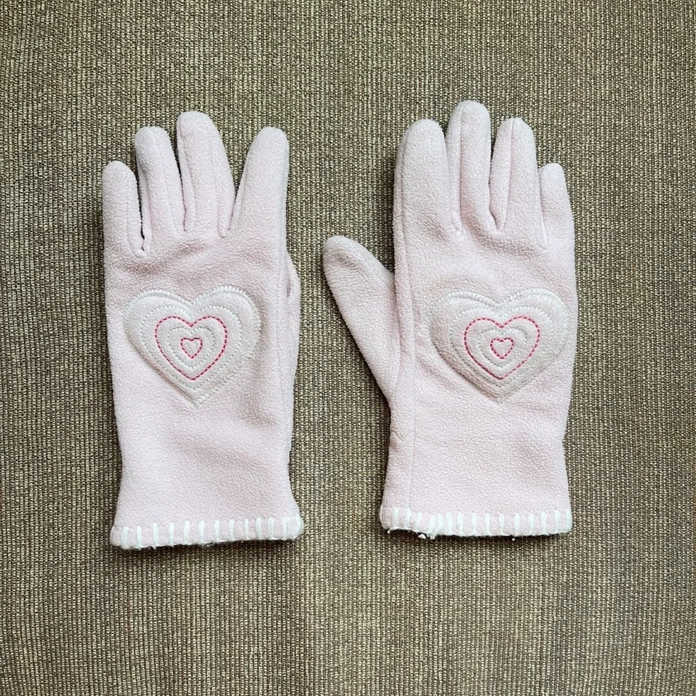 Gap Kids Shimmery Pink Heart Gloves